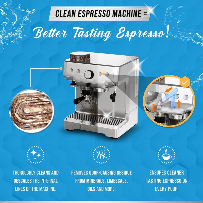 Active Espresso Machine Cleaning Tablets Descaling - 120 Tabs | Compatible with Breville Barista Express, Gaggia, Delonghi, Jura, Philips | Expresso Maker Backflush Oil Remover Solution Clean Tablet - Image 4